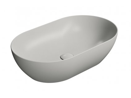 PURA keramické umyvadlo na desku 60x37cm, cenere mat