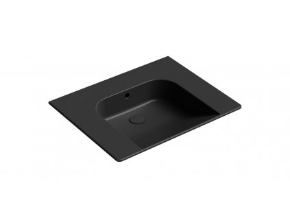 COMMUNITY keramické umyvadlo 70x55cm, bez otvoru, černá mat