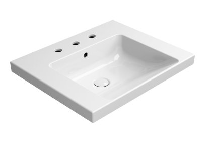 NORM keramické umyvadlo 60x50cm, 3 otvory, bílá ExtraGlaze