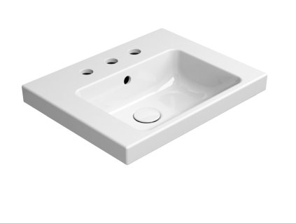 NORM keramické umyvadlo 50x40cm, 3 otvory, bílá ExtraGlaze