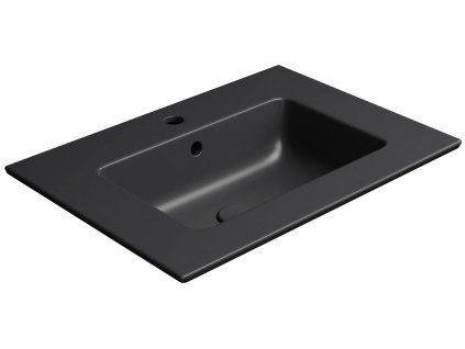 PURA keramické umyvadlo Slim 62x46cm, černá mat