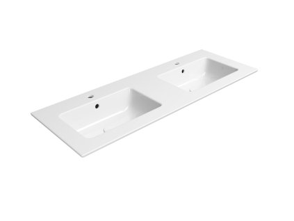 PURA keramické dvojumyvadlo Slim 122x46cm, bílá ExtraGlaze