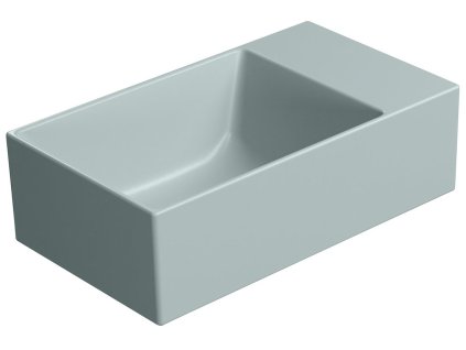 KUBE X keramické umývátko 40x23cm, bez otvoru, pravé/levé, ghiaccio mat