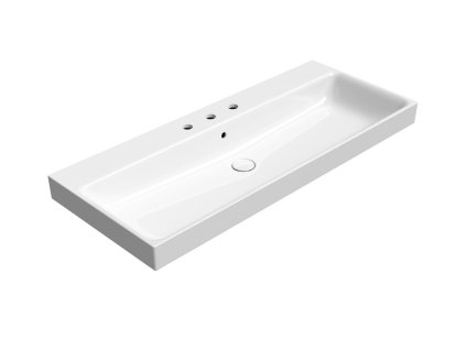 NUBES keramické umyvadlo 120x50cm, 3 otvory, bílá ExtraGlaze