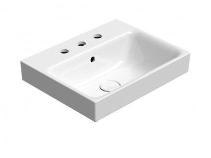 NUBES keramické umyvadlo 50x40cm, 3 otvory, bílá ExtraGlaze