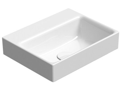 NUBES keramické umývátko 40x32cm, bez otvoru, bílá ExtraGlaze