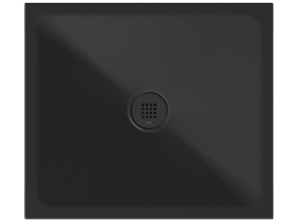 Keramická sprchová vanička, obdélník 80x70x2cm, černá mat