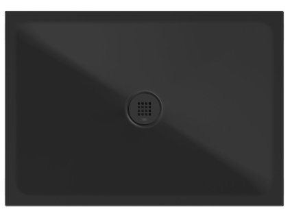 Keramická sprchová vanička, obdélník 100x70x2cm, černá mat