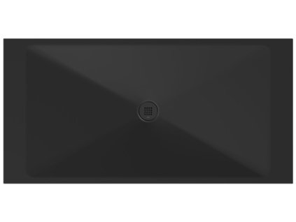 Keramická sprchová vanička, obdélník 180x90x2cm, černá mat