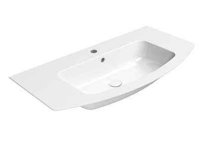 PURA keramické umyvadlo Slim oblé 102x52cm, broušená spodní hrana, bílá ExtraGlaze