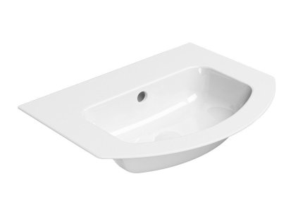 PURA keramické umyvadlo Slim oblé 62x48cm, broušená spodní hrana, bez otvoru, bílá ExtraGlaze