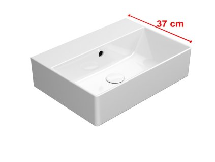 KUBE X keramické umyvadlo 50x37cm, broušená spodní hrana, bez otvoru, bílá ExtraGlaze