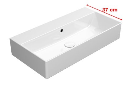 KUBE X keramické umyvadlo 70x37cm, broušená spodní hrana, bez otvoru, bílá ExtraGlaze