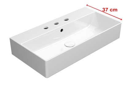 KUBE X keramické umyvadlo 70x37cm, broušená spodní hrana, 3 otvory, bílá ExtraGlaze