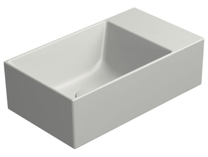 KUBE X keramické umývátko 40x23cm, broušená spodní hrana, bez otvoru, pravé/levé, cenere mat