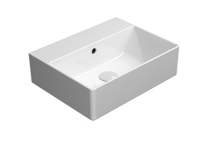KUBE X keramické umyvadlo 45x35cm, broušená spodní hrana, bez otvoru, bílá ExtraGlaze