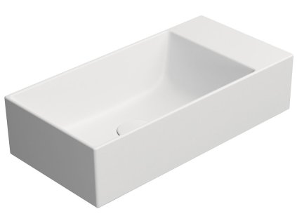 KUBE X keramické umývátko 50x25cm, broušená spodní hrana, bez otvoru, pravé/levé, bílá mat