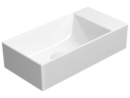 KUBE X keramické umývátko 50x25cm, broušená spodní hrana, bez otvoru, pravé/levé, bílá ExtraGlaze