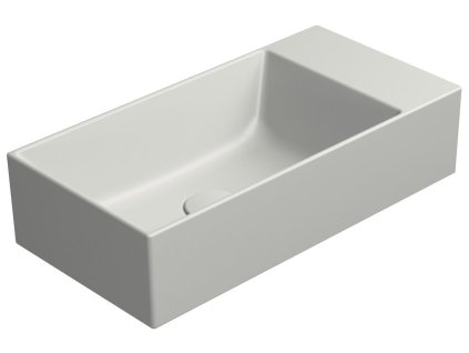 KUBE X keramické umývátko 50x25cm, broušená spodní hrana, bez otvoru, pravé/levé, cenere mat