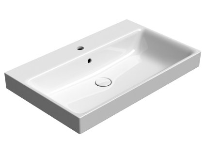 NUBES keramické umyvadlo 80x50cm, broušená spodní hrana, bílá ExtraGlaze