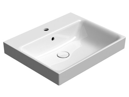 NUBES keramické umyvadlo 60x50cm, broušená spodní hrana, bílá ExtraGlaze