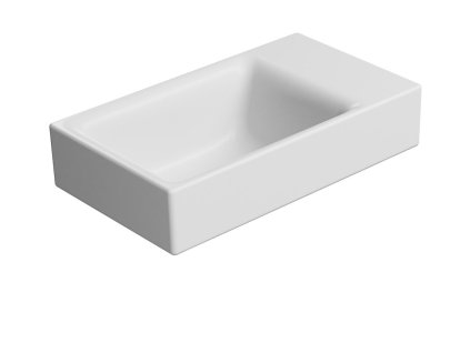 NUBES keramické umývátko 40x23cm, broušená spodní hrana, bez otvoru, pravé/levé, bílá mat