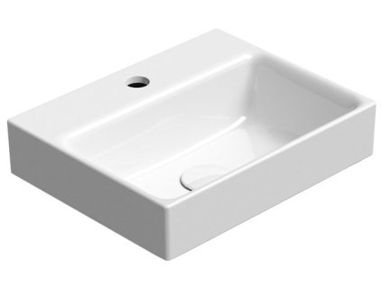 NUBES keramické umývátko 40x32cm, broušená spodní hrana, bílá ExtraGlaze