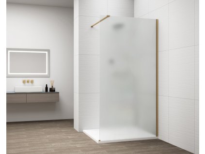 ESCA GOLD MATT jednodílná sprchová zástěna k instalaci ke stěně, matné sklo, 900 mm