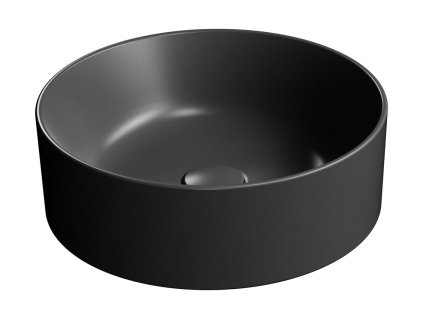 KUBE X keramické umyvadlo na desku, průměr 40cm, černá mat
