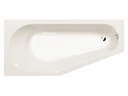 TIGRA L asymetrická vana 170x80x46cm, ivory