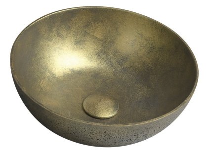 FORMIGO betonové umyvadlo na desku, Ø 39cm, zlato