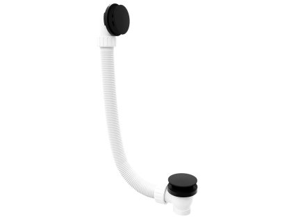 Vanová souprava, click-clack, délka 1200mm, zátka 72mm, černá mat