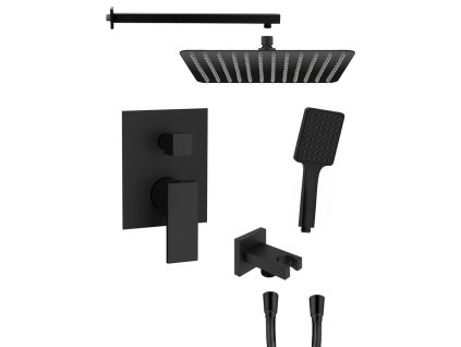 CUBEMIX podomítkový sprchový set s pákovou baterií, 2 výstupy, vyústění, černá mat