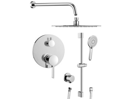ICONIC podomítkový sprchový set s pákovou baterií, 2 výstupy, posuvný držák sprchy, chrom
