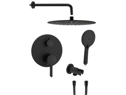 ICONIC podomítkový sprchový set s pákovou baterií, 2 výstupy, vyústění, černá mat