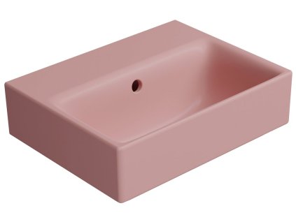 NUBES keramické umývátko 40x32cm, broušená spodní hrana, bez otvoru, blush mat