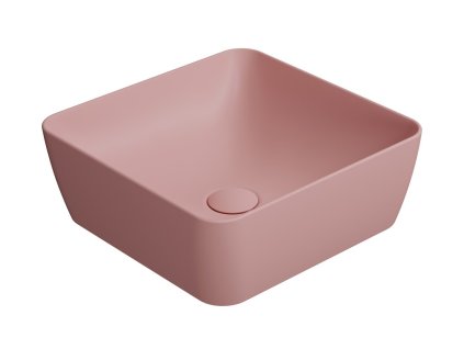 SAND/NUBES keramické umyvadlo na desku 38x38cm, blush mat