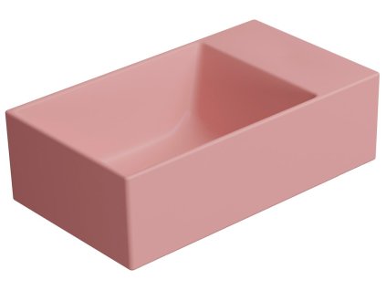 KUBE X keramické umývátko 40x23cm, bez otvoru, pravé/levé, blush mat