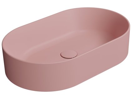 KUBE X keramické umyvadlo na desku, 60x37cm, oválné, blush mat