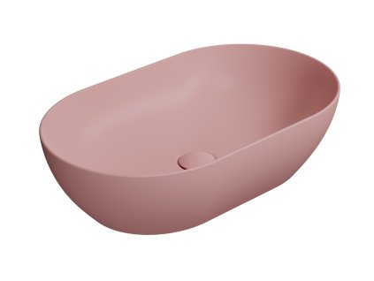 PURA keramické umyvadlo na desku 60x37cm, blush mat