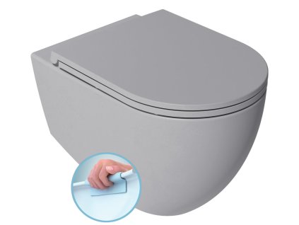 INFINITY závěsná WC mísa, Rimless, 36,5x53cm, stone grey