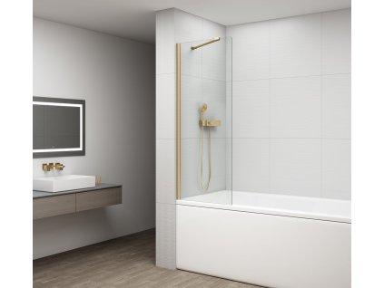 FISA vanová zástěna 700x1500mm, zlato mat, čiré sklo