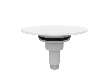 Zátka výpusti vanové soupravy, click clack, bílá