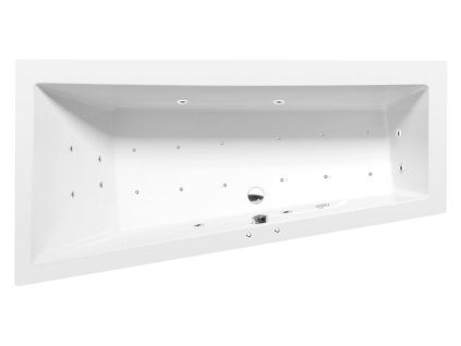 ANDRA L hydromasážní vana, 180x90x45cm, Active Hydro-Air, chrom