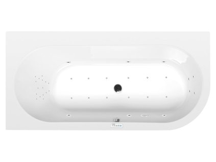 ASTRA L hydromasážní vana, 165x80x48cm, Highline Hydro-Air, chrom