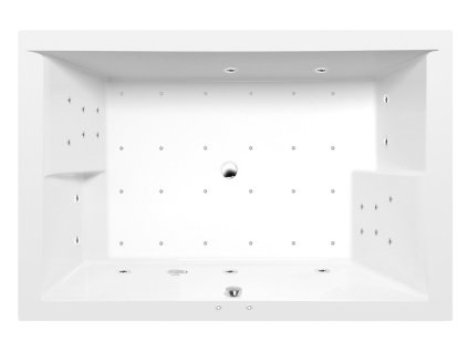 DUPLA hydromasážní vana, 180x120x54cm, Attraction Hydro-Air, chrom