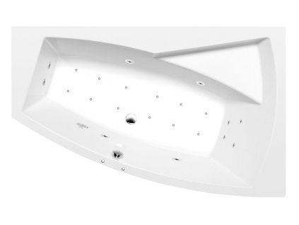 EVIA R hydromasážní vana, 170x100x47cm, Active Hydro-Air, chrom