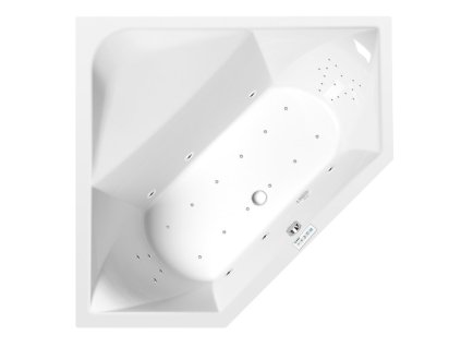 FLOSS hydromasážní vana, 145x145x50cm, Highline Hydro-Air, chrom