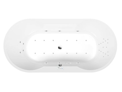 IO hydromasážní vana, 180x85x49cm, Highline Hydro-Air, chrom