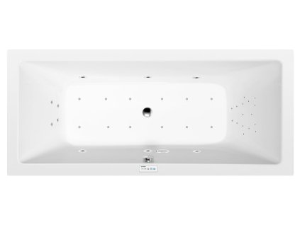 KRYSTA hydromasážní vana, 180x80x39cm, Highline Hydro-Air, chrom